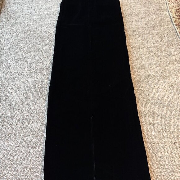 Vintage 70s Black Velvet Column Dress | Silver Thread & Beading | Mod Evening - Picture 5 of 11